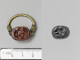 Carnelian scarab, Carnelian, gold, Etruscan