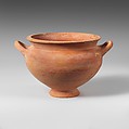 Terracotta skyphos (deep drinking cup) with lid, Terracotta, Lydian