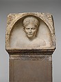 Marble pediment of a funerary altar, Marble, Roman