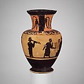 Terracotta neck-amphora (jar), Terracotta, Greek, South Italian, Campanian
