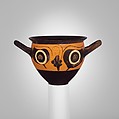 Terracotta mastoid (drinking cup with narrow base), Terracotta, Greek, Attic