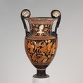 Terracotta volute-krater (mixing bowl), Attributed to the Baltimore Painter, Terracotta, Greek, South Italian, Apulian