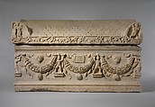 Marble sarcophagus with garlands, Marble, Proconnesian, Roman