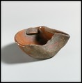 Lamp, saucer-shaped, Terracotta, Roman