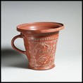 Terracotta modiolus (drinking cup), Terracotta, Roman