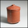 Terracotta pyxis (box) with lid, Terracotta, Roman