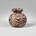 Glass jar with marvered trails, Glass, Roman, Syro-Palestinian