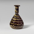 Glass bottle with marvered trails, Glass, Roman