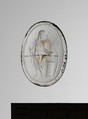 Colorless glass ring stone, Glass, transparent paste, Roman