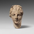 Terracotta statuette of a veiled woman, Terracotta, Greek, South Italian