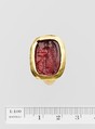 Carnelian oval set in a gold ring, Carnelian, gold, Greek