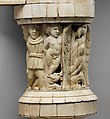 Couch and footstool with bone carvings and glass inlays, Wood, bone, glass, Roman
