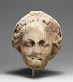 Marble head of a veiled goddess, Marble, Greek