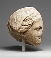 Marble head of a veiled goddess, Marble, Greek