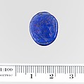 Glass cameo with portrait head of Alexander the Great, Glass, blue, Roman