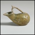 Terracotta askos (flask with a spout and handle over the top), Terracotta, Roman