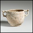 Terracotta lead-glazed skyphos, Terracotta, Roman