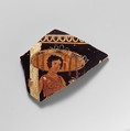 Fragment of a terracotta neck-amphora (jar), Painter of the Geneva Orestes, Terracotta, Greek, South Italian, Paestan