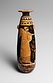 Terracotta alabastron (perfume vase), Attributed to the Painter of Palermo 1162, Terracotta, Greek, Attic