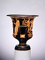 Terracotta calyx-krater (bowl for mixing wine and water), Terracotta, Greek, Attic