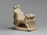 Limestone votive chariot with four horses and two figures, Limestone, Cypriot
