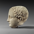 Limestone head of a boy, Limestone, Cypriot