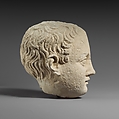 Limestone head of a boy, Limestone, Cypriot