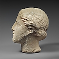 Limestone head of a female votary, Limestone, Cypriot