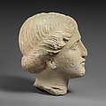 Limestone head of a female votary, Limestone, Cypriot