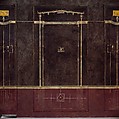 Wall painting on black ground: Aedicula with small landscape, from the imperial villa at Boscotrecase, Fresco, Roman, Pompeian