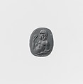 Carnelian engraved gem with a portrait of Sokrates, Sard-Carnelian ?, Roman