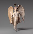 Terracotta lekythos in the form of a flying Eros, Terracotta, Greek, Attic