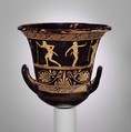 Terracotta calyx-krater (bowl for mixing wine and water), Terracotta, Greek, Attic