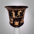 Terracotta calyx-krater (bowl for mixing wine and water), Terracotta, Greek, Attic