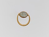Gold ring with glass paste ring stone, Gold, glass paste, Greek or Cypriot