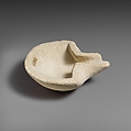 Limestone saucer lamp, Limestone, Cypriot