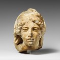 Marble head of a woman wearing diadem and veil, Marble, Greek