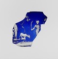 Glass cameo cup fragment, Glass, Roman
