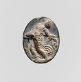 Cameo glass medallion of a maenad, Glass, Roman