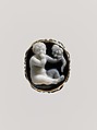 Sardonyx cameo of the infant Harpokrates, Sardonyx, gold, enamel, Roman or Greek