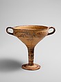 Terracotta stemmed cup with murex decoration, Terracotta, Helladic, Mycenaean