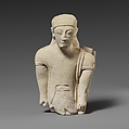 Limestone statuette of a “hunter” in Egyptianizing dress, Limestone, Cypriot