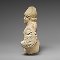 Limestone statuette of a warrior holding a shield, Limestone, Cypriot