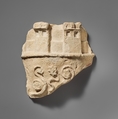 Fragment of a limestone crown belonging to a statue of the Great Goddess, Limestone, Cypriot