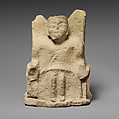 Limestone statuette of a seated Zeus Ammon, Limestone, Cypriot