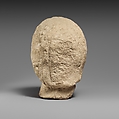 Limestone head of a beardless male votary, Limestone, Cypriot