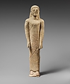 Limestone statuette of a beardless male votary in Greek dress, Limestone, Cypriot