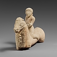 Limestone horse with a rider, Limestone, Cypriot