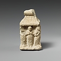 Limestone naiskos with female figures holding their breasts, Limestone, Cypriot