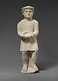 Limestone statuette of a boy with a kausia, Limestone, Cypriot